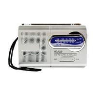 BC-R119 Mini Radio,Portable AM FM Telescopic Antenna Pocket Radio World Receiver Speaker Battery Operated,Siliver(without Battery) Small Radio Portable Dab Radio Fm Radio Rechargeable Radio