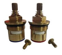 BC10 Bath Cartridge Replacement Tap Valves to Suit Bristan, Marflow, Scudo, Victorian Plumbing - 3/4 Turn, 7.6mm x 20 Spline, 48mm Length, Valve Ceramic Spares Repair Hot and Cold