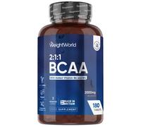 WeightWorld BCAA Tablets 2000mg - 180 Tablets - Key Amino Acids (L-Leucine, L-Valine & L-Isoleucine) - with Vitamin B6 & B12-3 Months Supply - Vegan BCAA Supplement for Men & Women - Vegan & Non-GMO