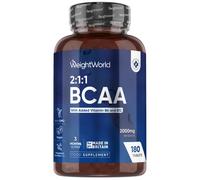 BCAA With B6, B12 - 1000mg 180 Tablets - Amino Acid Muscle Building and Sports Support Supplement - Optimal For Athletic Performance