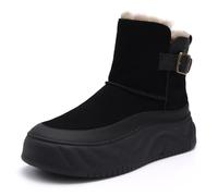 BCALLX Women's Winter Snow Boots Cold Weather Comfortable Booties Warm Winter Walking Shoes, Bca007allblack, 4 UK