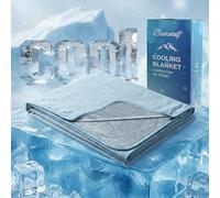 Bcareself Double-Sided Cooling Blanket, Arc-Chill Q-Max >0.5 Cooling Fiber for Hot Sleepers Night Sweat Relief Lightweight Summer Cold Thin Blanket for Couch Bed Blue-Gray Throw XL (50"x70") Size