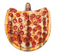 Bcareself Pizza Blanket Adult Kdis Size Double Sided Funny Realistic Food Personalized Throw Blanket Novelty Gift for Everyone 300 GSM Soft Flannel 71 inches Red