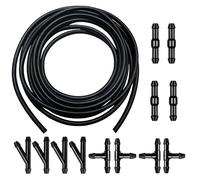 Bcautay 13Pcs Car Windshield Washer Hose Kit with 12 PCS Hose Connectors (Y I T-Type) 4m Universal Windscreen Washer Hose, Silicone Rubber Windscreen Wiper Hose, Connecting Car Water Pump and Nozzle