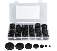 Bcautay 170pcs Rubber Grommets Kits, Black Electrical Cable Holes for Holes for Car, Boat, Pump, Plumbing, and Home Improvement - Electrical Wire Gasket Kit for Cable Wiring and Cord Organization