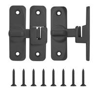 Bcautay 2 Pcs Flip Sliding Barn Door Lock, 90/180 Degree Sliding Door Lock