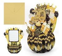 Bcautay Black Gold Pop Up Birthday Cards with Envelope 20th Birthday 3D Popup Greeting Cards Handmade with Note cards Envelope High-End Novelty Greeting Card for Friends Colleague Family Relative