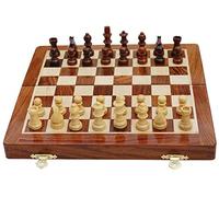 BCBESTCHESS Premium Wooden Handcrafted Magnetic Travel Foldable Chess Board Set for Kids and Adults with Extra Queens and Secure Storage for Magnetic Pieces(10x10 Inches)