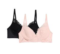 BCBGMAXAZRIA Women's Lace 2-Pack Underwire Bra, English Rose, 34C