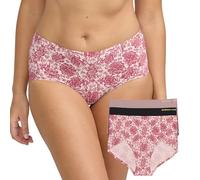 BCBGMAXAZRIA Women's No-Show Bonded Laser Cut 3-Pack Panty Underwear, Woodland Floral, M