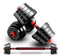 BCBIG Adjustable Dumbbells Weights Set pair Home Gym Fitness for Men/Women Barbell Set 2-in-1 with connector Strength Training Fitness 10KG(5KG*2)