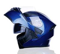 BCBKD Full Face Flip Up Front Modular Motorcycle Helmet, Blue, DOT/ECE Approved for Men Women Unisex Adult