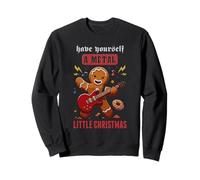 BCC Santa's Heavy Metal Christmas Rock Music Sweatshirt - Unisex Adult & Kids - Black - Small