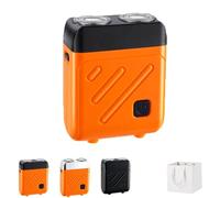 Bccnerty Shaver, Bccnerty Mini Electric Shaver, Portable Men Rotary Dual Ring Electric Shavers, Smooth Shaving in One Second, Washable Double Head Razor, Easy to Clean (Orange)