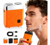 Bccnerty Shaver, Bccnerty Portable Electric Shaver, Rotating Double Ring Electric Shaver, Powerful Shaving Without Residue and Skin Damage,2026 New Upgrade IPX7 Waterproof Wet/Dry (Silver)