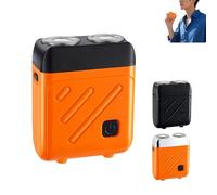 Bccnerty Shaver Portable Electric Shaver: Double Ring Arc Foil, 360° Residue Detection, 4-Level Shaving System, High-Speed Motor, One-Touch Open & Washable Head (Orange-Black)