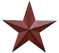 BCD 24" Rustic Barn Star Wall Decor - Handmade Burgundy Large Barn Star - Country Primitive Farmhouse Decor for Home, Outdoor, Party & Birthday Decorations, Vintage Metal Ornament