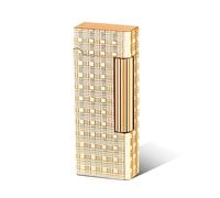 bcdef 2024 Handmade Retro Lighter Side Sliding Roller Ignition Soft Flame Candle Lighter Adjustable Dial Metal Portable Refillable Butane Lighter (Butane Gas Not Included)(BB)