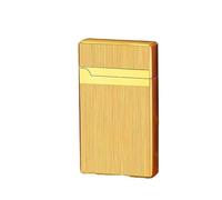 bcdef Classic Flip Top Dual Flame Butane Lighters, Windproof Jet Flame Open Flame Switchable, Adjustable, Refillable Fuel Convenient Antique Lighter, Gift for Men (Fuel Not Included)(Gold 2)