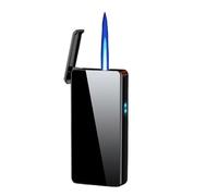 bcdef Smart Voice-Controlled Gravity-Sensing Butane Lighter, Metal Windproof Jet Flame, Adjustable Flame, Refillable Gas Portable Lighter, Gift for Men (No Fuel Included)(Black1)