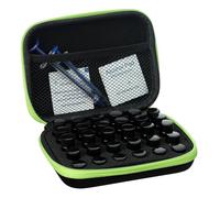 BCDHAMATE 30 Slots 3ml Peptide Vial Storage Case with Green Zipper, Shockproof & Portable EVA Hard Case, Foam Insert for Glass Vials Protection, Diabetic Care Organizer Solution