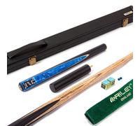 BCE ¾ Cut Snooker & Pool Cue with Deluxe Hard Case - Black/Maple - 145cm with Extension (GMP-6)