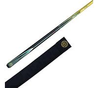 BCE JWS.250am 2 Piece North American Ash Snooker Cue & English Pool Cue - 145cm Length - 9 5mm tip with Classic Case, Black Butt/Natural Wood Shaft