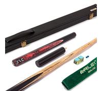 BCE Mark Selby Black Series ¾ Cut Snooker & Pool Cue with Deluxe Hard Case - Black/Scarlet Red/Maple - 145cm with Extension (GMP-4)
