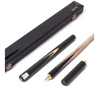 BCE Protégé 3/4 Cut Snooker/Pool Cue with Hard Case - Premium North American Ash Shaft, Ebonised Butt, 6" Extension Piece (Design 1)
