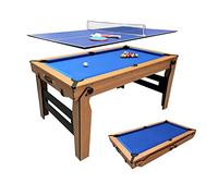 BCE Razor 5ft Rolling Lay Flat Folding Pool Table - Low Profile Design - Fully Assembled - 4 Way Wheel System - With Reversible Table Tennis Top & Accessories - Easy Storage