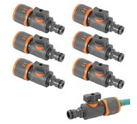 BCENG Coupling with Regulating Valve, Pack of 6, 1/2 Inch Garden Hose Connector, Garden Hose, Coupling Hose Coupling with Shut-off Valve for Continuous Regulation and Shut-off of Water