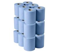 BCF400 Misa Blue Centrefeed 400 Sheet Laminated Embossed Tissue Rolls (24 Rolls)