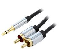 BCFBD Cable RCA Male x2, Jack 3.5mm 3pin Male 0.5m Black VENTION