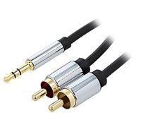 BCFBH Cable RCA Male x2, Jack 3.5mm 3pin Male 2m Black VENTION