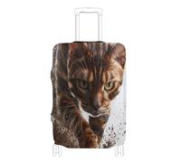BCFHRGT 3d Cat Mud Elastic durables luggage cover travel essentials Fit 18-32 Inch Luggage, 3d cat mud, M 22-24 in, Classic
