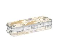 BCFHRGT Animal Jungle Leopard Designed Clear Pencils Box Double-Deck Penscases For Kids With Snap-Tight Lid