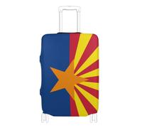 BCFHRGT Arizona State Flag Az Blue Red Elastic luggage case protective cover travel essentials Fit 18-32 Inch Luggage, Arizona State Flag AZ blue red, S 18-20 in, Classic