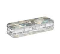 BCFHRGT Army Camouflage Teal Camouflage Designed Clear Pencil Box Double Deck Hard Pens Case For Art Supplies With Snap And Lid