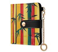 BCFHRGT bamboos Stripe Pattern Waterproof Ladies Bifold Wallet Premium PU Leather Wallet for Woman Girl
