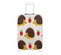 BCFHRGT Beige Cartoon Fruit Hedgehog Silhouette Elastic large luggage cover protector luggage protection Fit 18-32 Inch Luggage, Beige cartoon fruit hedgehog silhouette, S 18-20 in, Classic
