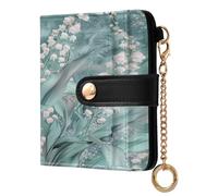 BCFHRGT Boho Lily Of Valley Floral Fancy Ladies Classic Foldable Wallet PU Leather Card Wallet for Women Girls