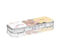 BCFHRGT Cartoon Cute Animals Designed Clear Pencils Box Double Deck Pens Hard Case For Art Supplies With Snap Lid