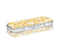 BCFHRGT Cartoon Cute Tigers Yellow Designed Clear Pencils Box 2 Layer Pens Storage Case For Kids With Snap-Tight Lid