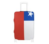 BCFHRGT Chile Flag Chilean Blue Red Elastic large luggage cover protector suitcase protector Fit 18-32 Inch Luggage, Chile Flag Chilean blue red, L 26-28 in, Classic