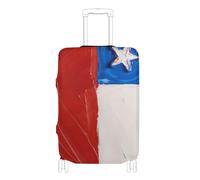 BCFHRGT Chile Flag Chilean Blue Red Elastic luggage covers for suitcases luggage protector Fit 18-32 Inch Luggage, Chile Flag Chilean blue red, M 22-24 in, Classic