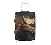 BCFHRGT Classic Vintage Reindeer Illustration Elastic protective luggage covers luggage protectors Fit 18-32 Inch Luggage, Classic vintage reindeer illustration, L 26-28 in, Classic