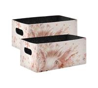 BCFHRGT Cute Warthog Rose Gold Storage Baskets 2 Pack Large Decorative Organizer for Organizing Clothes Blankets