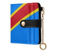 BCFHRGT Democratic Republic Of The Congo Flag Kinshasa Cute Ladies Lightweight Foldable Wallet PU Leather Wallet for Girls Women Ladies