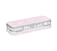 BCFHRGT Different Stars Baby Peach White Designed Clear Pencil Box Plastic Double-Deck Large Pens Case For Stationery Supplies With Snap And Lid