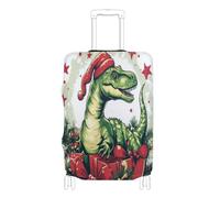 BCFHRGT Dino Red Christmas Elastic extra large luggage cover Baggage Protector Fit 18-32 Inch Luggage, dino red christmas, L 26-28 in, Classic